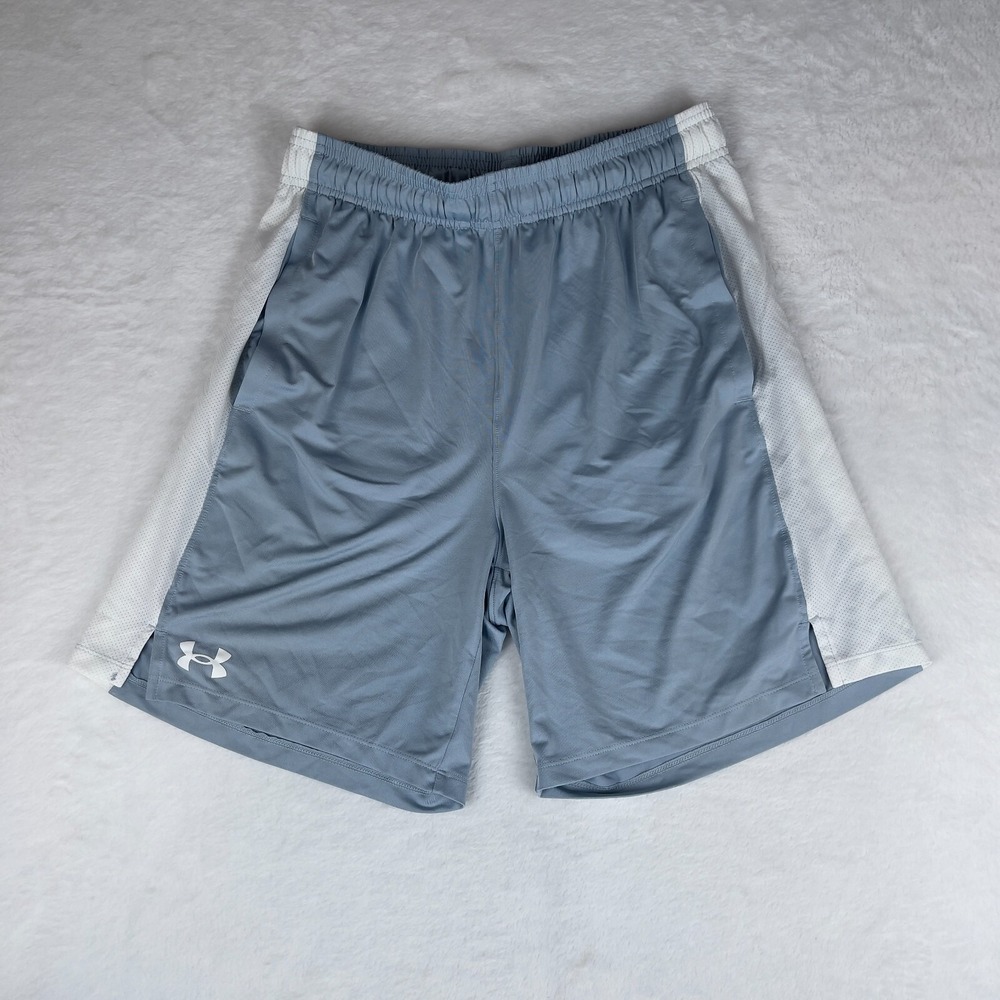 Under Armour‎ Shorts Mens Medium Blue Training Stretch Elastic Waist Athletic